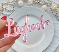Custom Wedding place cards laser cut names Mirror Acrylic Name pink acrylic name Baby Shower Decor Birthday place cards Assigned Seating product logo