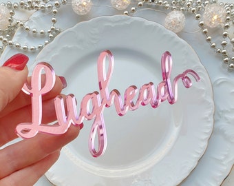 no assigned seating wedding sign Custom Wedding place cards laser cut names Mirror Acrylic Name pink acrylic name Baby Shower Decor Birthday place cards Assigned Seating