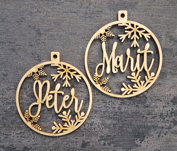 First Christmas bauble personalized Custom bauble laser cut names Christmas CUSTOM CHRISTMAS gift tags with name wooden Christmas gift