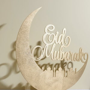 Freistehendes Ramadan Mubarak Schild Ramadan Kareem Schild Gesegneter Ramadan Wandschild Eid Mubarak Islamische Geschenke Islamische Holzschilder