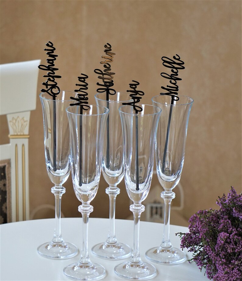 12 Cocktail Name Stir Sticks Personalized Party Drink Stirrers Etsy