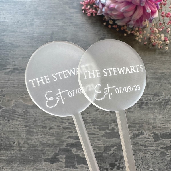 Frosted Wedding drink stirrers Frosted stirrers family logo wedding Party Decoration LOGO stirrers gold Drink stirrer Personalized drink