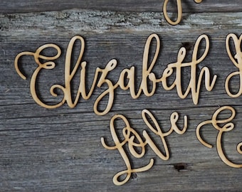 Custom Laser Cut Name sign Place Setting Sign Dinner Party Place Card Wedding Escort Card Decoration Modern Calligraphy Party Decoration