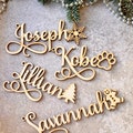 Holiday stocking tags Personalized Christmas Stocking Tags wood Christmas gift tags with a loop Christmas Present tags Name Ornament tags product logo