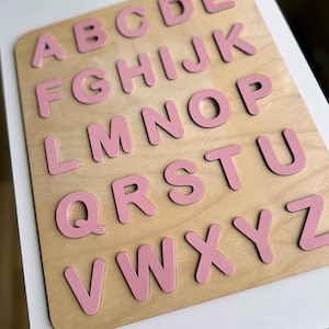 Wooden Alphabet Wooden Toys for Toddler Baby Gift Personalize Puzzle Year Old Girl Gift Baby Girl Gift Montessori Toys 3 Year Old