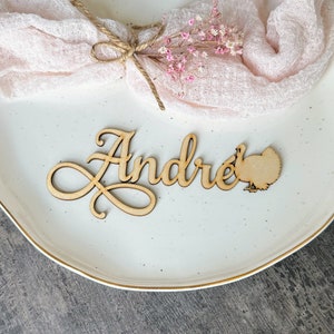 Thankful place cards Thanksgiving table decor Wood thankful decor laser cut names Thanksgiving cards Laser Cut Blessed Place Cards