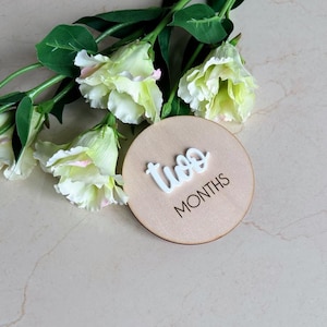 Cartes d'étape importante, lot de 12 panneaux pour nouveau-né pour chaque mois Décoration pour chambre de bébé Panneau en bois pour bébé Panneau rond pour nouveau-né Faire-part de nouveau-né