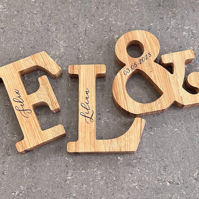 Engraved Block Letters Engraved Wedding Letters Free Standing Wooden Wedding Letters Wooden ...