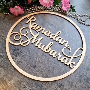 40 cm high Ramadan Decor wood laser cut Ramadan circle decor Ramadan decoration Ramadan wall hanger Ramadan decor Mubarak gifts wooden moon