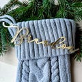 Gold Stocking CHRISTMAS tags Gold Mirror CUSTOM tags personalized Christmas tags Gold mirror Laser Cut Decors Family Stocking Tags product logo