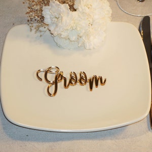 Gold mirror Wedding place cards Acrylic place cards GOLD mirror place cards Acrylic laser cut place names cards wedding table place cards image 4