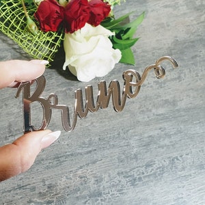 100 segnaposto in bronzo SPECCHIO Segnaposto in bronzo per matrimonio Segnaposto in bronzo Nomi personalizzati tagliati al laser Impostazioni del posto