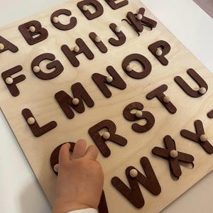 Wooden Alphabet Wooden Toys for Toddler Baby Gift Personalize Puzzle Year Old Girl Gift Baby Girl Gift Montessori Toys 3 Year Old