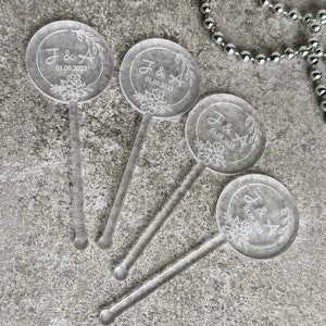 Getränkerührer für Schnapsglas Frosted Hochzeitsgetränkerührer personalisierte Getränkerührer kundenspezifische Rührer Familienlogorührer Hochzeit Party