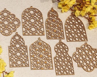 Set of 8 EID Decor Islamic panel Eid Decoration Ramadan Mubarak Stars Ramadan Kareem Ramadan Eid Islamic Icon decor Islamic sign