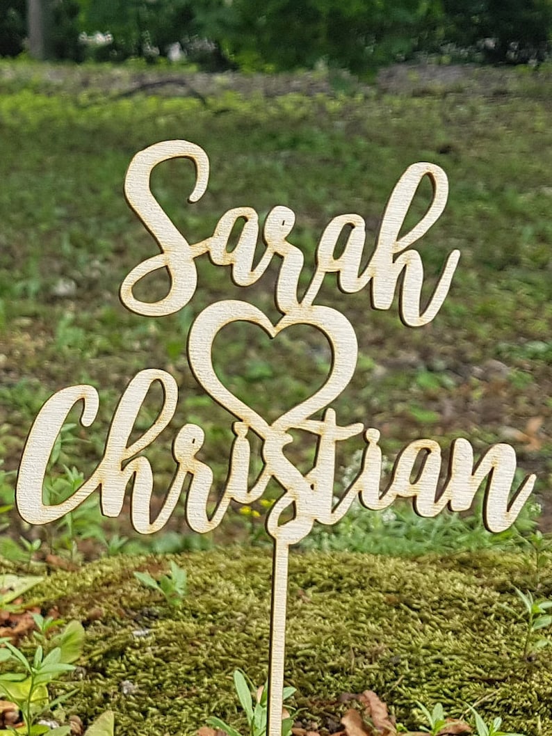 Cake Topper Wood Cake Topper Laser Cut Wedding Signs Custom Etsy Hong