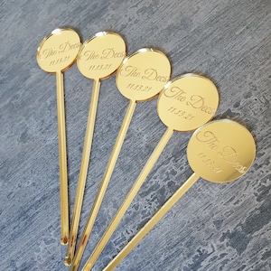 Hochzeit Cocktailrührer Familie Logo Hochzeit Party Dekoration Getränkerührer Gold Getränkehochzeitsrührer Personalisierte Namensrührer Trinkdekor