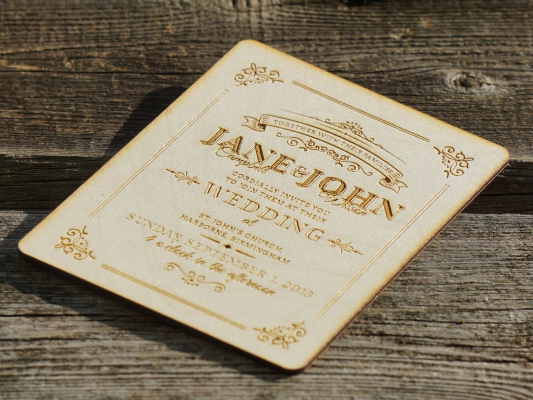 Gold Mirror Menu Card Engraved Wood Menu Gold Mirror Menu Etsy