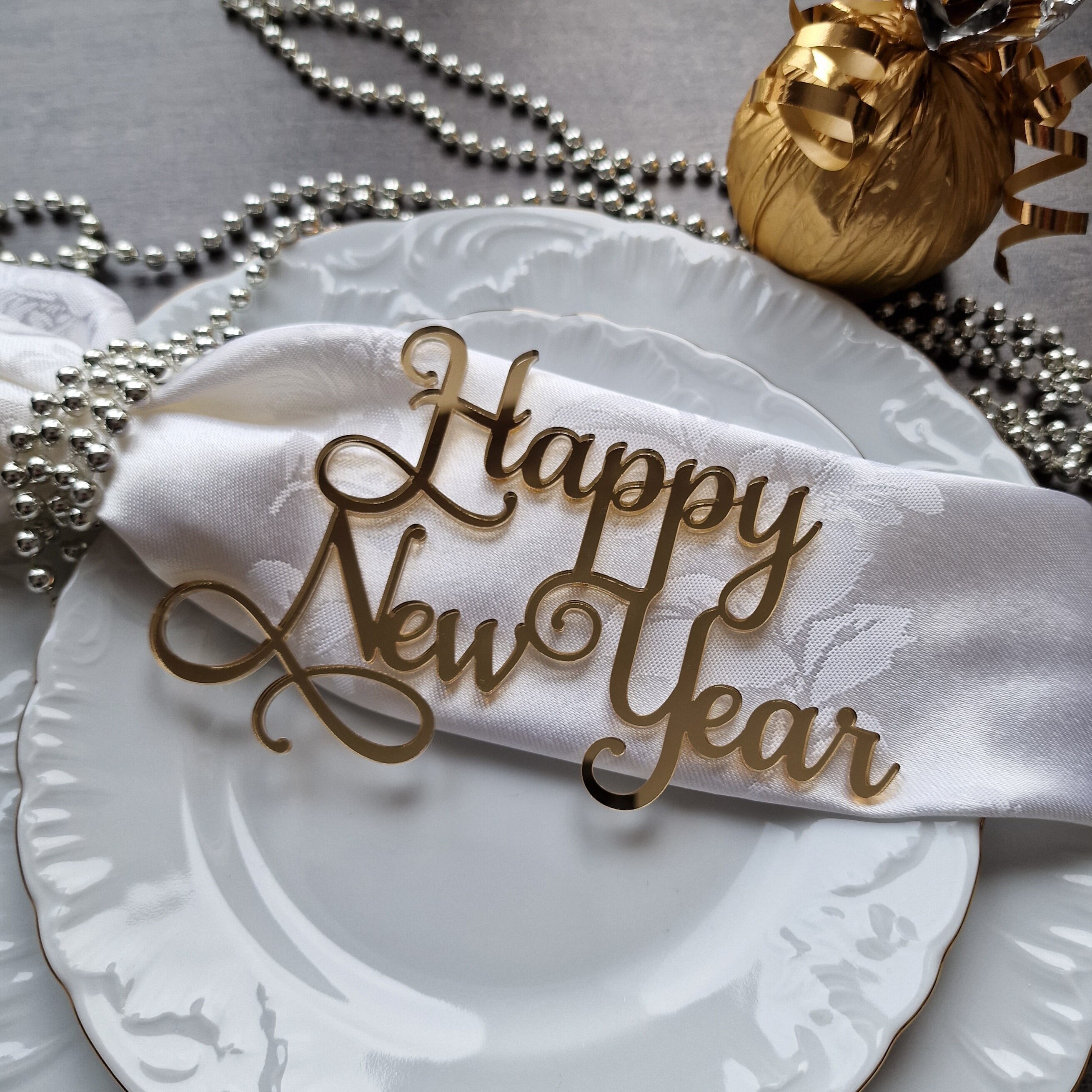 Happy New Year Table Decor Happy New Year Place Cards Happy New