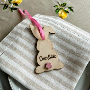 Étiquettes de panier de Pâques pour carte de Pâques Lapin Étiquettes de Pâques personnalisées Lapin Étiquettes de panier de Pâques personnalisées Nom Décoration de Pâques Marque-places de Pâques personnalisés
