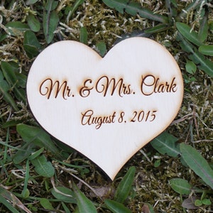3&quot; Engraved wooden heart &gt; 1 heart engraved 7,5 cm &gt; Wedding heart &gt; Heart with names &gt; mr and mrs hearts &gt; monogram heart &gt; wood love heart