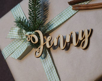 SET of 12 Merry Christmas gift tags wood, Christmas tags, Wooden gift tags, Rustic gift tags, Christmas gift wrapping Laser Cut tag Decor