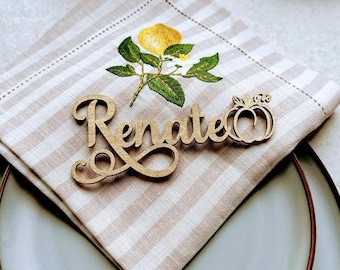 Tarjetas de mesa decoradas para Acción de Gracias, decoración de mesa para Pascua, decoración de calabaza, nombres cortados con láser, tarjetas de Acción de Gracias.