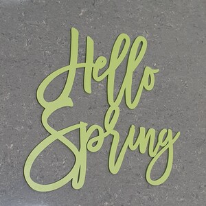 Hello Spring Script Word Cutout Wood Lettering Spring Wreath Supplies ...