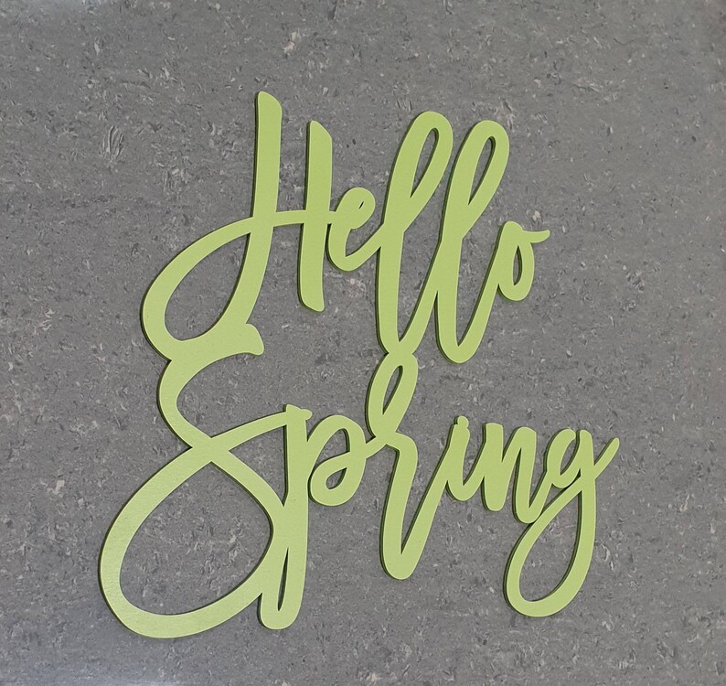 Hello Spring Script Word Cutout Wood Lettering Spring Wreath Supplies ...