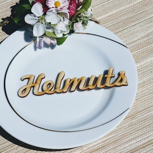Segnaposto in legno tagliato al laser per matrimoni, segnaposto per cene, segnaposto per matrimoni, decorazione moderna con calligrafia