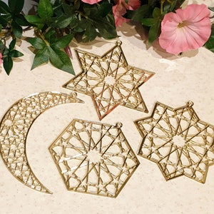 Set of 8 EID Decor Islamic decor panel Eid Decoration Ramadan Mubarak Stars Ramadan Kareem Ramadan Eid Islamic Icon decor Islamic sign