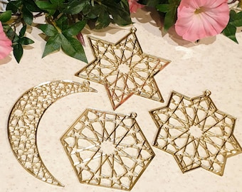 Set of 8 EID Decor Islamic decor panel Eid Decoration Ramadan Mubarak Stars Ramadan Kareem Ramadan Eid Islamic Icon decor Islamic sign