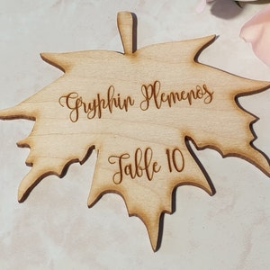 Please take one - Autumn wedding place cards Maple leaves table settings Laser Cut leaves table place cards Laser Cut leaves wooden maple