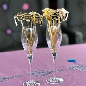 Custom Shape Stirrers Graduation Gift Graduation stirrers Class 2025 stirrers Class stirrers Personalized drink decor Graduation 2025