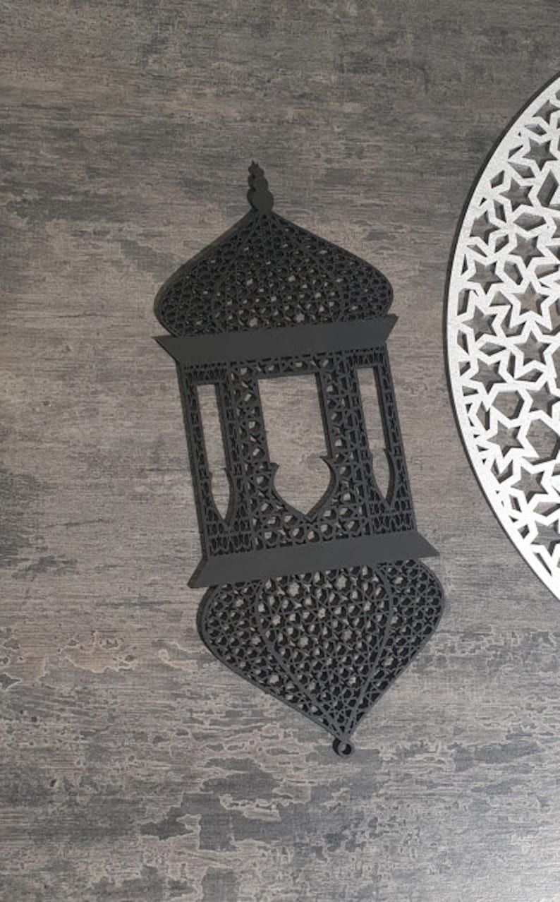 Ramadan lantern wood laser cut Ramadan Kareem lamp Ramadan decoration Ramadan wall hanger Ramadan decor Mubarak Islamic gifts Islamic image 9