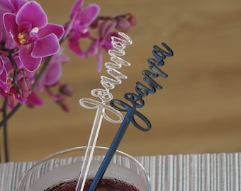 Drink stirrers name drink stirrers monogram Cocktail Name Stir Sticks Personalized Drink Stirrers Cocktail Stirrers Christmas Stirrers