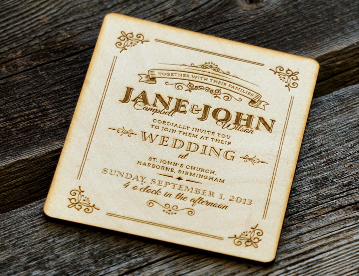 Gold Mirror Menu Card Engraved Wood Menu Gold Mirror Menu Etsy