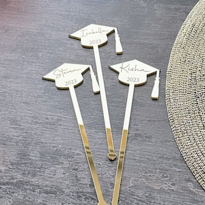 Custom graduation Graduation PARTY Drink stirrers Class 2024 stirrers Decoration Class stirrers Personalized drink decor Graduation 2024