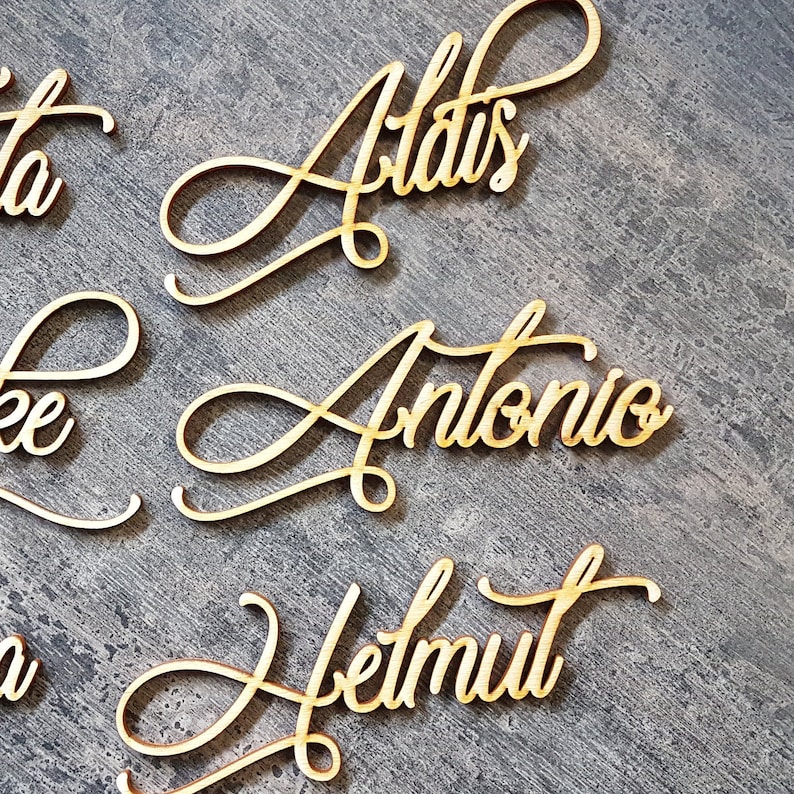 40 thanksgiving place cards Thanks and GIVING thanks wedding place cards Laser Cut Name signs for wedding Place Setting Wedding Modern Party