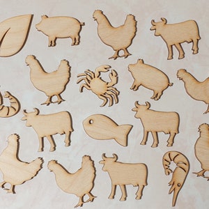Meal choice stickers Meal Place marks Wedding food choice marks wood meal choice place cards Custom meal choice shape meal choice indicator