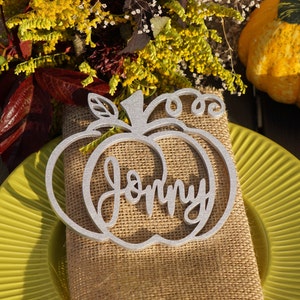 Set of 10 Thanksgiving table decor thanksgiving place cards pumpkin place cards Thanksgiving Table Settings