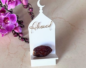 Personalized Eid Iftar table decor Ramadan Decor Iftar Decor Date Holder Acrylic Date Display Ramadan Gift Party Favor Eid Gift
