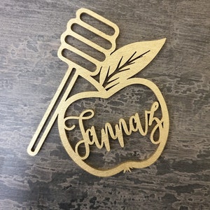 Decorazione da tavola per Rosh Hashanah, segnaposto per Rosh Hashanah, segnaposto ebraici, segnaposto a forma di mela per Rosh Hashanah, etichette regalo ebraiche per ROSH HASHANAH.