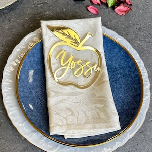 Biglietti Rosh Hashanah Decorazione da tavola Rosh Hashanah Segnaposto Rosh Hashanah Segnaposto ebraico Segnaposto Rosh Hashanah con mele Etichetta regalo ROSH