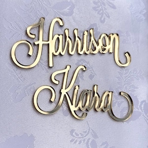 Gold mirror wedding place cards Laser Cut Name sign Place wedding place cards Setting Sign Dinner Party Place Card Wedding Decor place cards