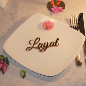 3D Tischkarten Hochzeit Tischkartendinner great vibes font 3D Hochzeitstischkarten GOLD Acrylkarten Hochzeit Silberspiegel Tischkarten