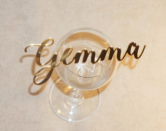 Romantic Wedding place cards Gold Acrylic name cards Gold mirror place cards Acrylic laser cut place cards name cards wedding acryl table