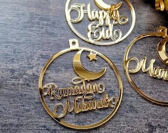 Eid Decor Ramadan tree decor Ramadan ornaments Ramadam Eid Custom Wood Personalized Ornament custom Islamic EID Gifts Eid Mubarak gift tags