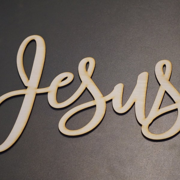 Benutzerdefinierte großes Holznamensschild Holznamenwanddekor 13 Zoll 30 cm Jesus Zeichen Hochzeit JEDER NAME große Schilder Laserschnittname Custom DECOR