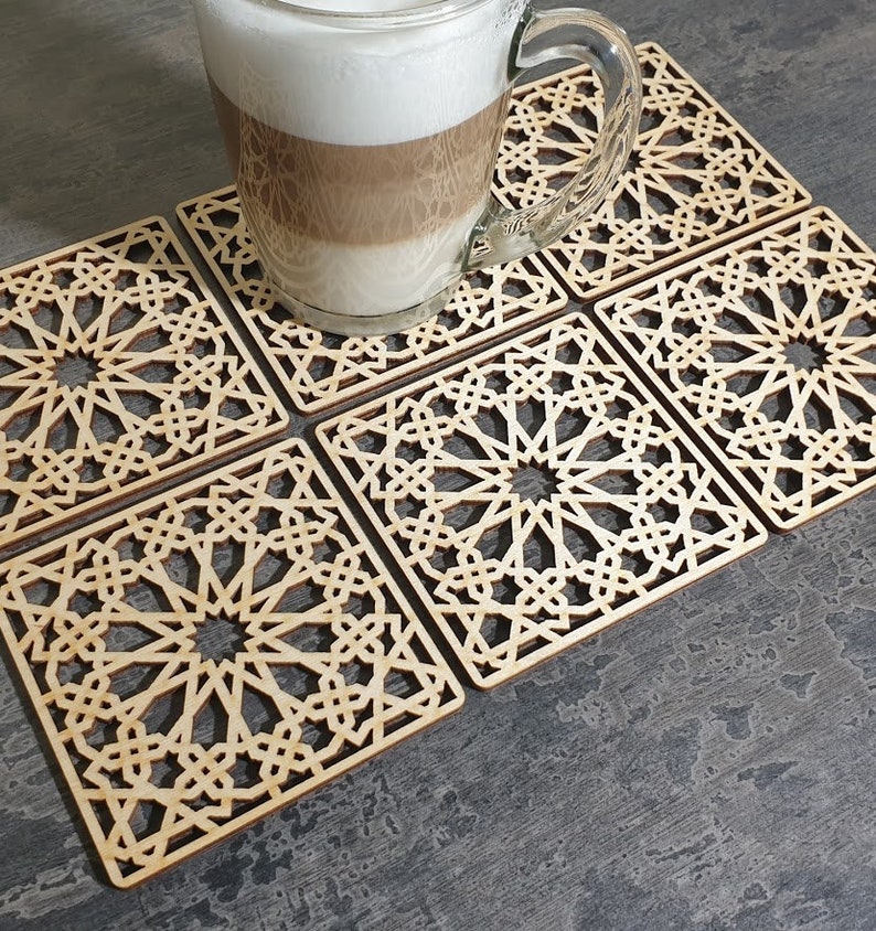 Wooden Coaster Ramadan Kareem Set of 6 main image 0
